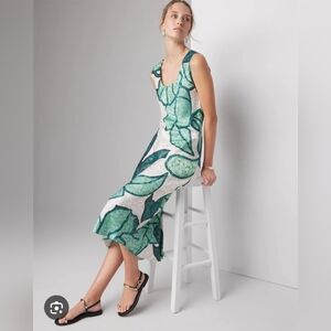 White House Black Market Blue and Green Patterned Dress